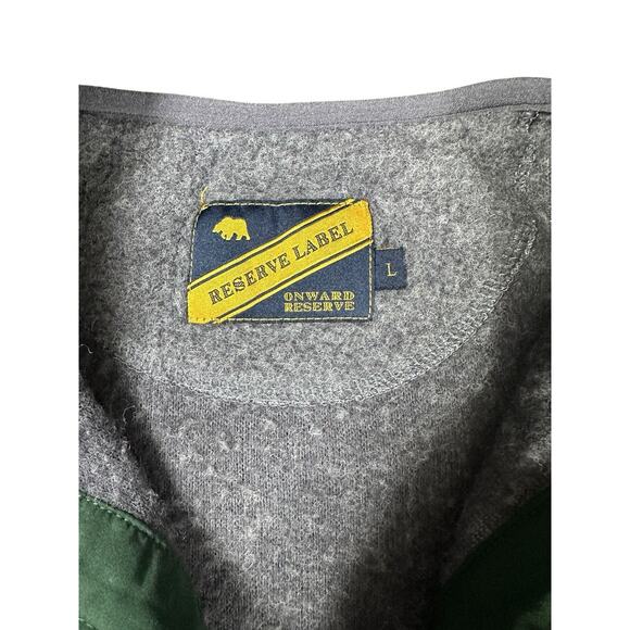 Onward Reserve 1/4 Zip Sweater Mens Size Large Grey Brushed Fleece Pullover - Picture 3 of 6